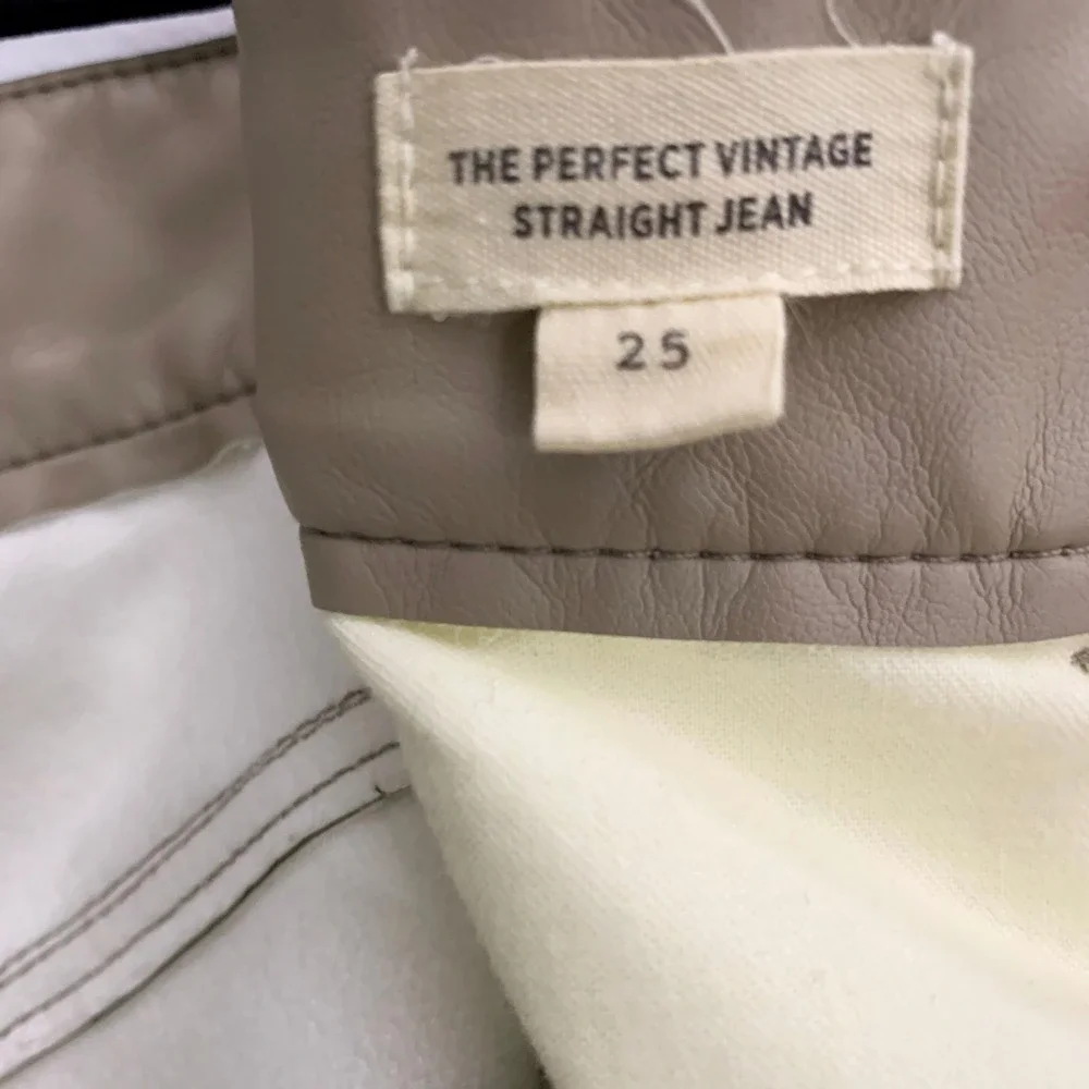 Madewell The Perfect Vintage‎ Straight Faux Leather Jean Size 25